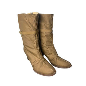 Vintage Style Womens Mid-Calf Heeled Boots Size 6.5M With Buckle